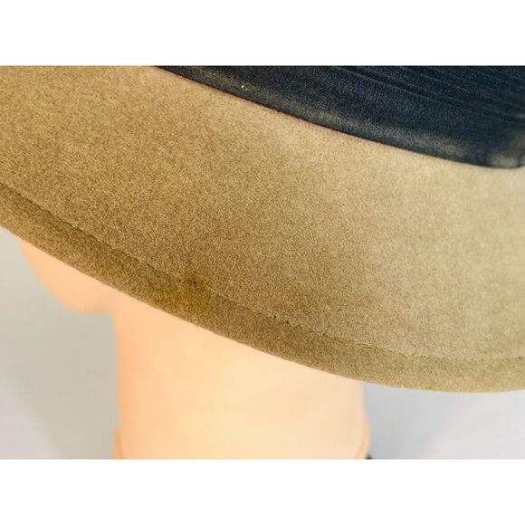 Vintage Lancaster Unisex Wool Felt Wide Brim Hat Fedora Taupe main image 6